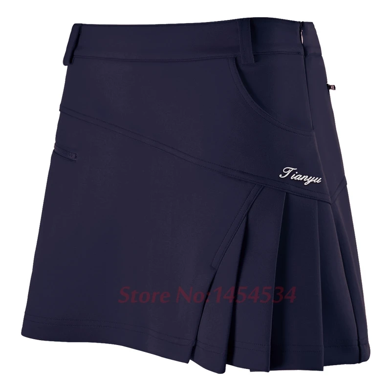 TTYGJ Send Belt Medium Thickness Version Fold Skirt Short Tennis Anti Emptied Lady Golf Pleated Pantskirt Safety Wrinkle Skorts