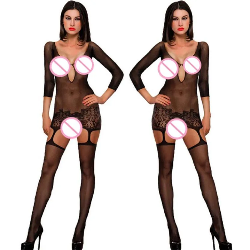 

snowshine YL5 Sexy Women Long Sleeve Lingerie Lace Underwear Sleepwear jumpsuits free shipping