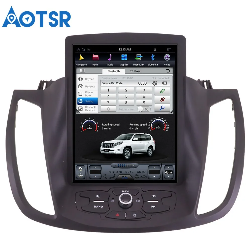 Perfect Android 7.1 Tesla style Car No DVD Player GPS Navigation For Ford Kuga 2013-2017 Auto navi stereo headunit multimedia recoder 9