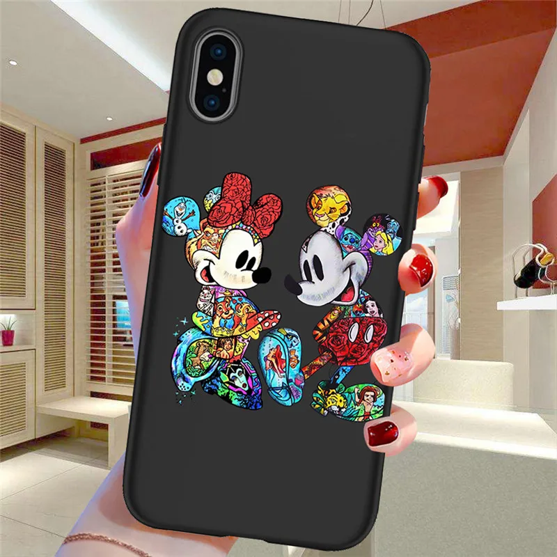 Мультфильм для iPhone X XR XS Max 5 5S SE 6 6S 7 8 Plus Oneplus 5T Pro 6T чехол для телефона Funda Coque Etui funda capinha mouse