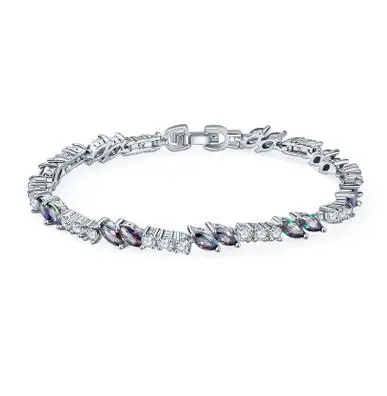 Luckyshine Special Fire Rainbow Mystic Crystal Aaaa Cubic Zirconia Luckyshine Special Fire Rainbow Mystic Crystal Aaaa Cubic Zirconia Silver Chain Bracelets Russia Australia Bangles In Link From