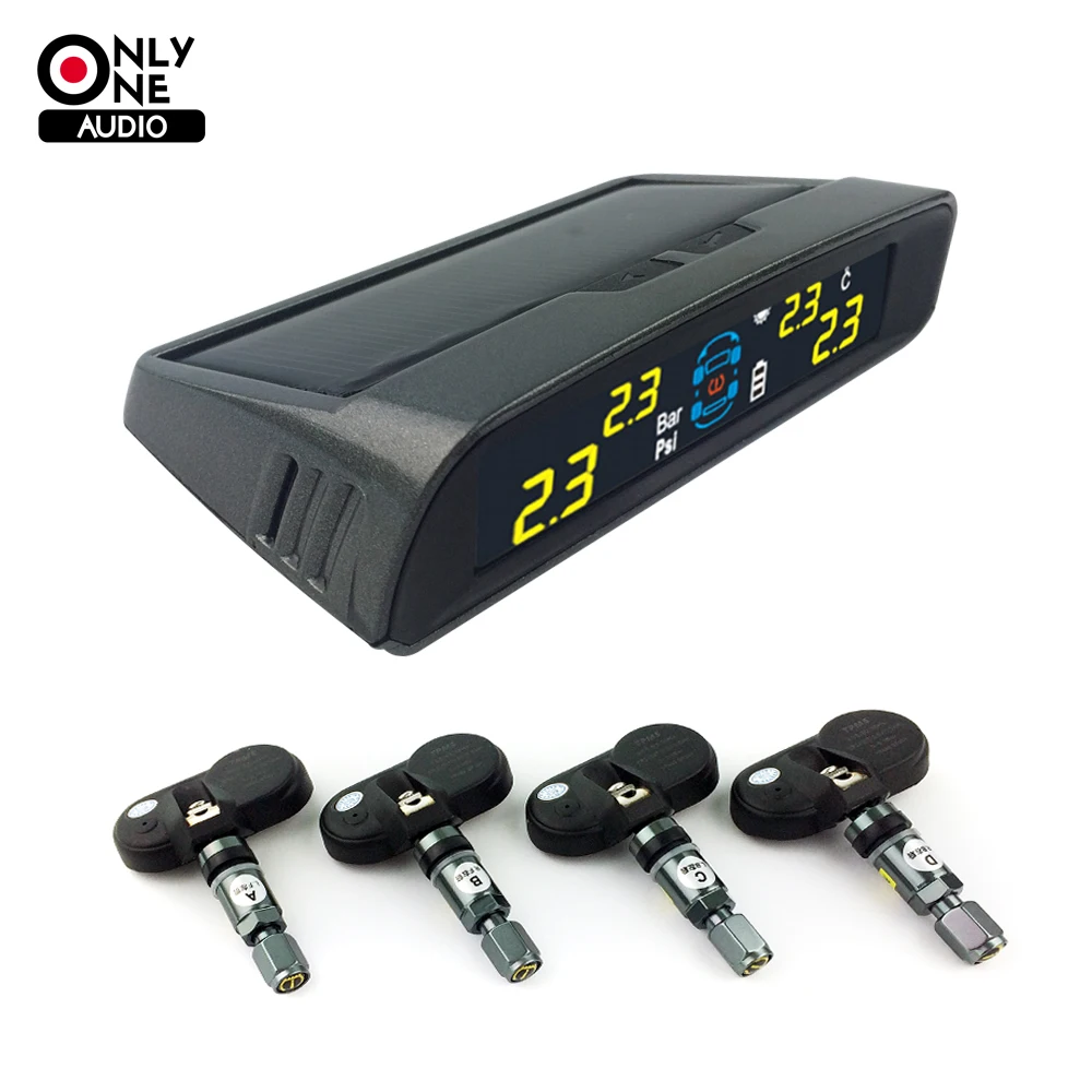 ONLY ONE AUDIO auto car wireless font b TPMS b font tire pressure alarm system solar