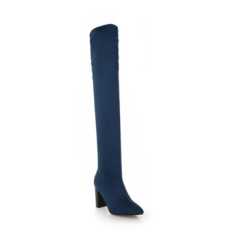 Sexy Leopard Over The Knee Ridding Boots For Women New Fashion Streth Fabric High Heels Autumn Winter Female Concise High Boots (24)