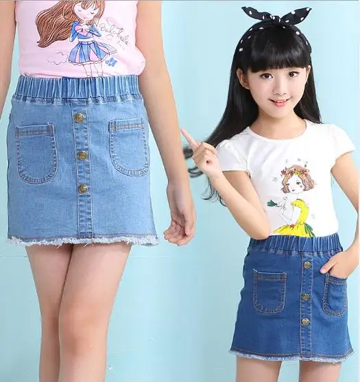 

Fashion Girls Denim Skirts Summer Children Kids Clothes Casual Toddler Girl Short Jean Pencil Skirt Baby Girl Clothes