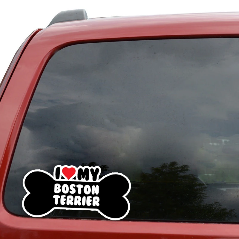 YJZT 15*7 1 см I Heart My Boston Terrier Dog Bone PVC автомобильные наклейки на бампер наклейки|car stickers