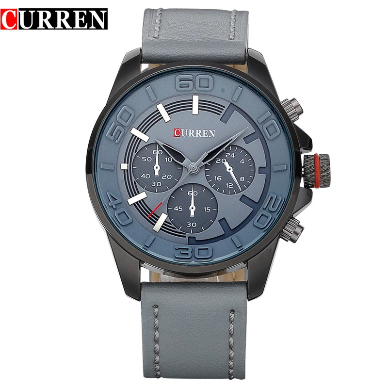 

Curren 2017 new fashion brand design business men clock casual leather luxury wrist quartz army sport watch 8187
