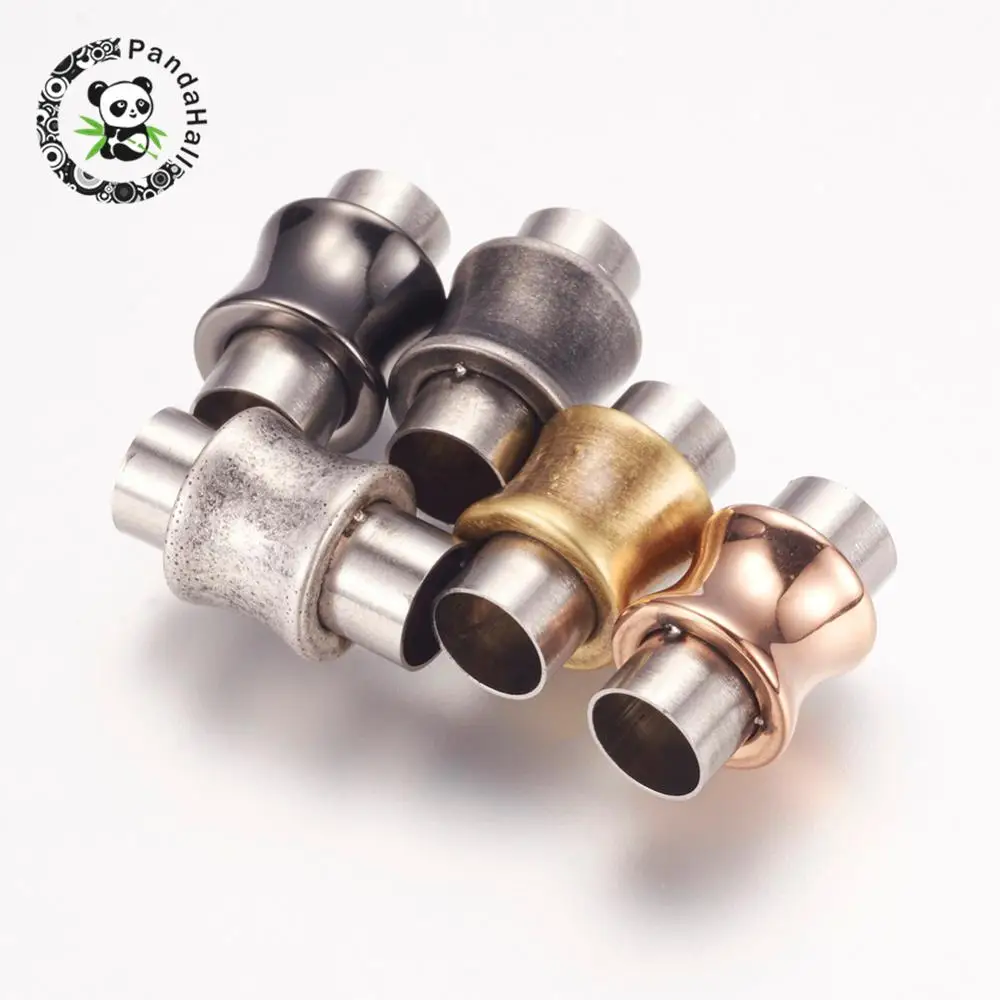 

304 Stainless Steel Magnetic Clasps, Vase, Mixed Color, 16.5x10mm, Hole: 6mm