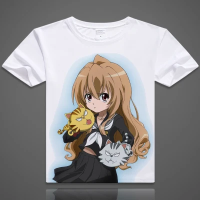 Аниме toradora Тигр дракон футболка Для мужчин короткий рукав мода мультфильм футболка Айсака Тайга Косплэй xd-077 - Цвет: as picture