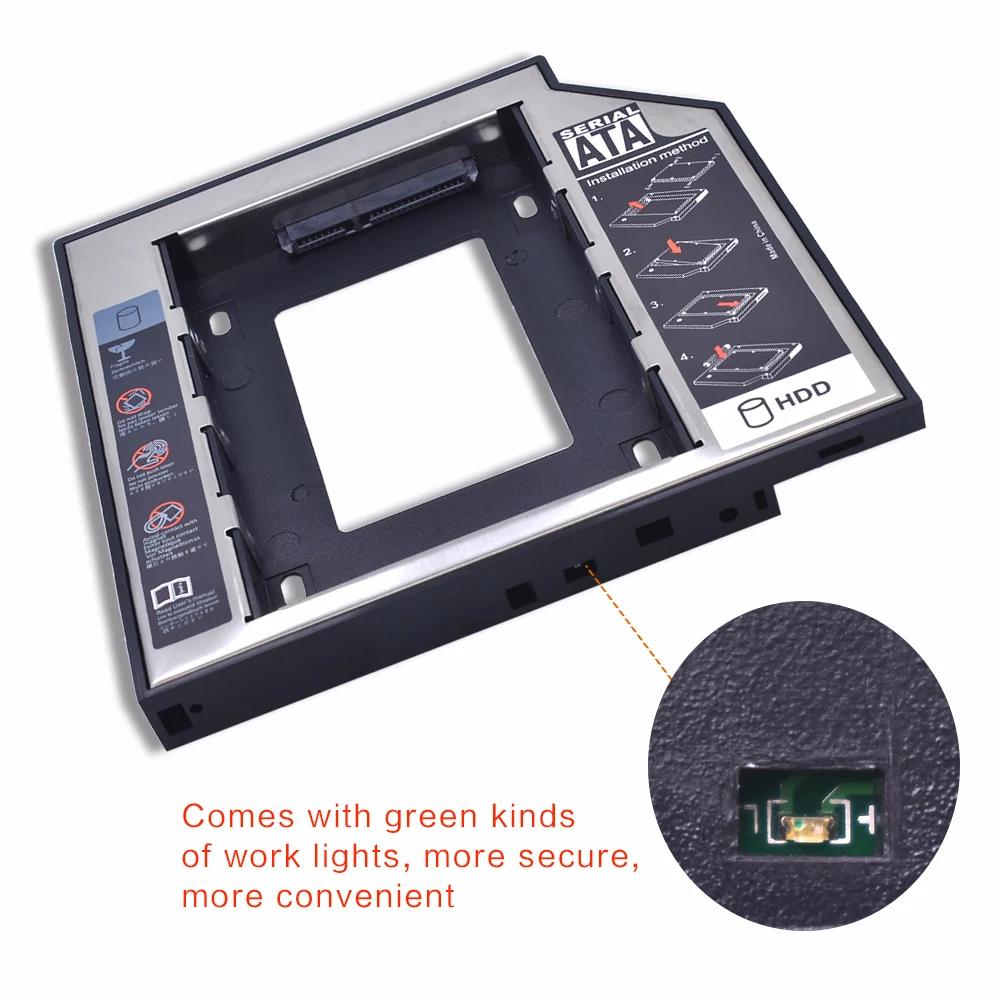 Universal 2nd HDD Caddy 9.5 12.7mm SATA 3.0 2.5 Hard Drive Caddy Adapter DVD SSD For Laptop Optical Bay HDD Case TISHRIC external hard drive case,ssd enclosure,hard drive adapter,ssd adapter,external hard drive box,hard disk case,hard drive enclosure,hdd case enclosure