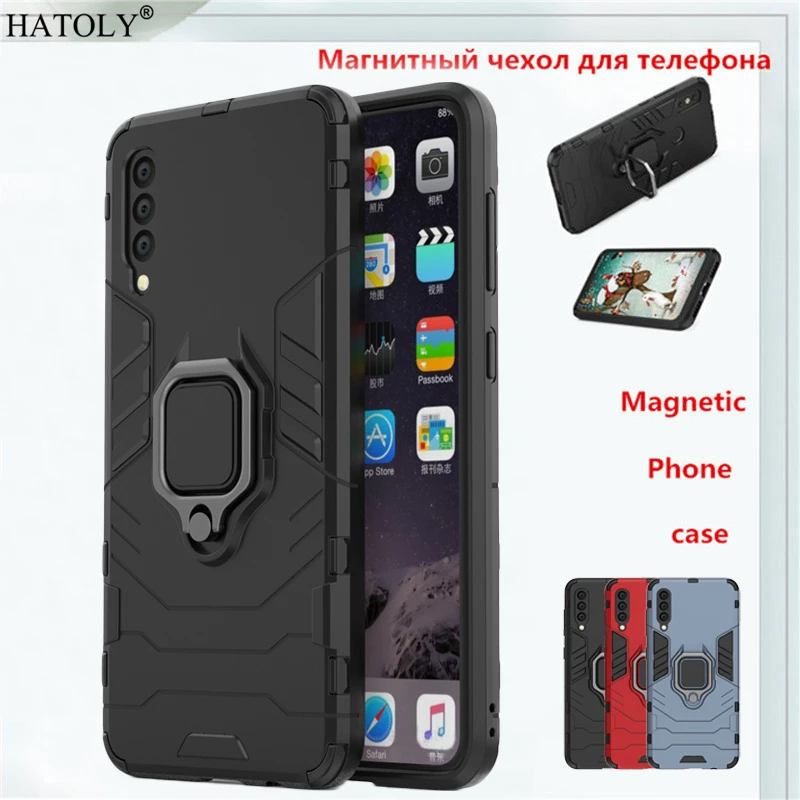 

For Cover Samsung Galaxy A50 Case Shockproof Armor Case For Samsung A50 Magnetic Finger Ring Stand Phone Cover For Samsung A50