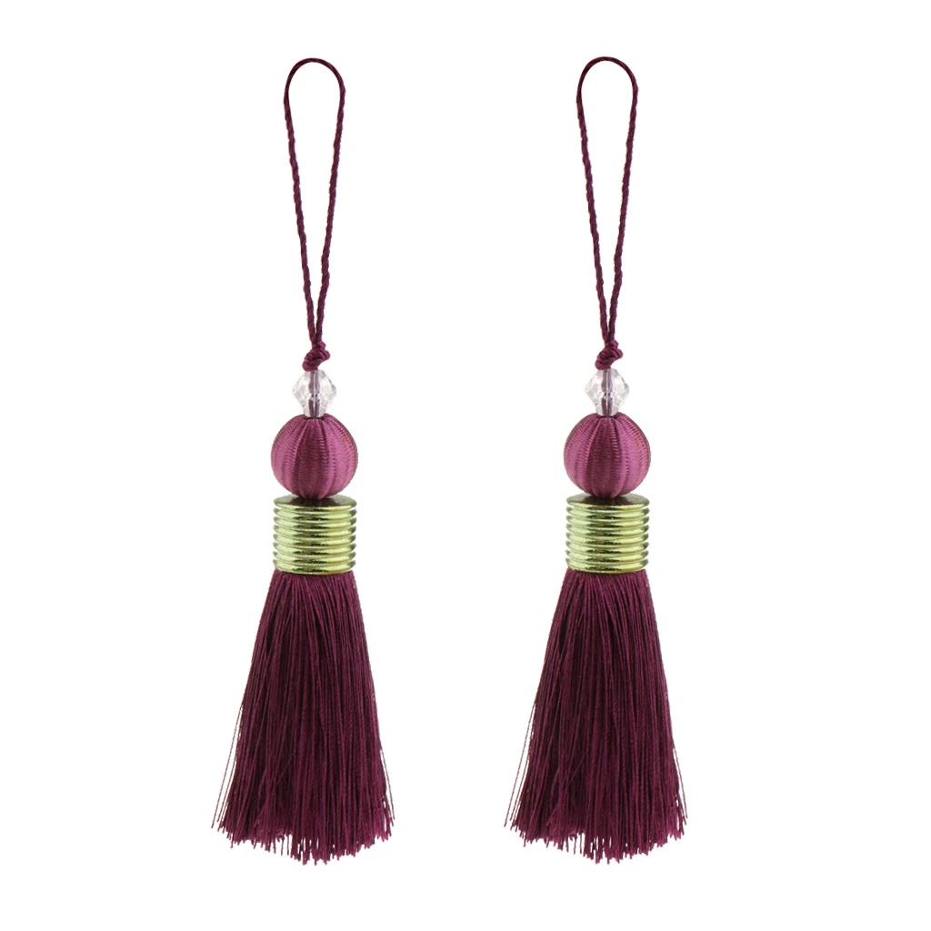 2pcs Pendant Bag Chain Key Decoration Home Decor Curtain Fashion  Long Silk Tassel DIY Window curtains Accessories