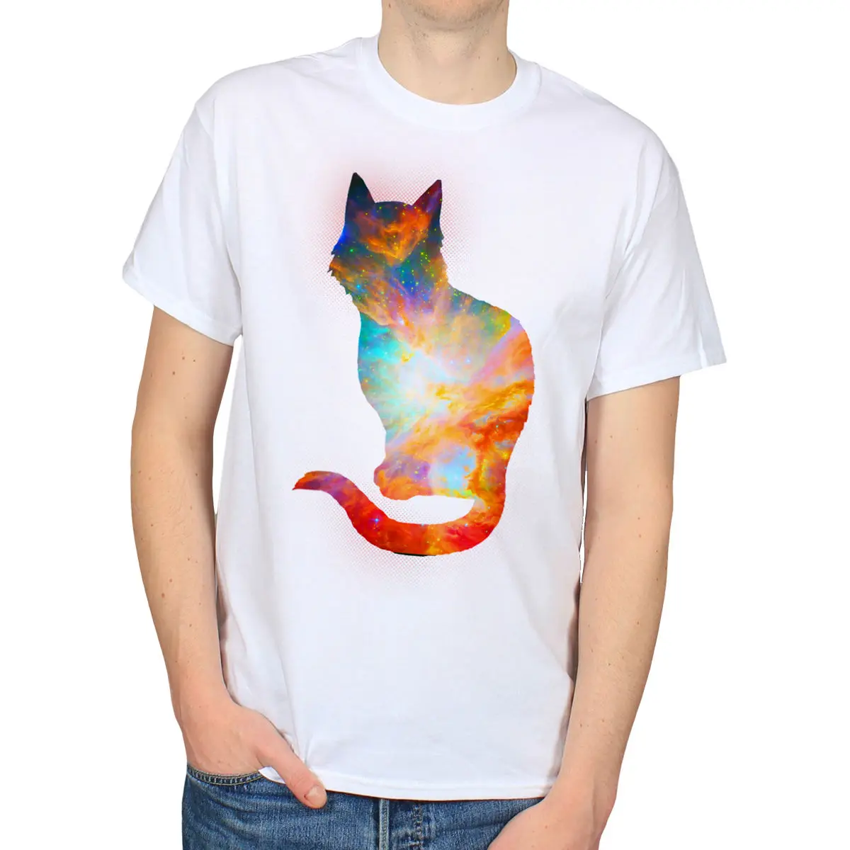 Туманность CAT Галактическая психоделический котенок пространство KITTY HIPSTER арт