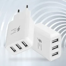 Универсальное настенное зарядное устройство USB с 3 портами, штепсельная вилка европейского стандарта, адаптер питания для путешествий для iPhone 7 8 6 6s plus X, высококачественный адаптер для быстрой зарядки