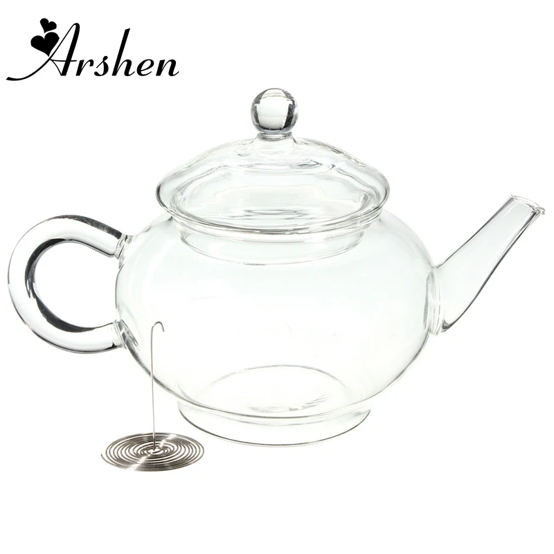 

Arshen 250ml/8.5oz Borosilicate Durable Glass Teapot Heat Resistant Bottle Cup for Blooming Tea Herbal Coffee With Infuser