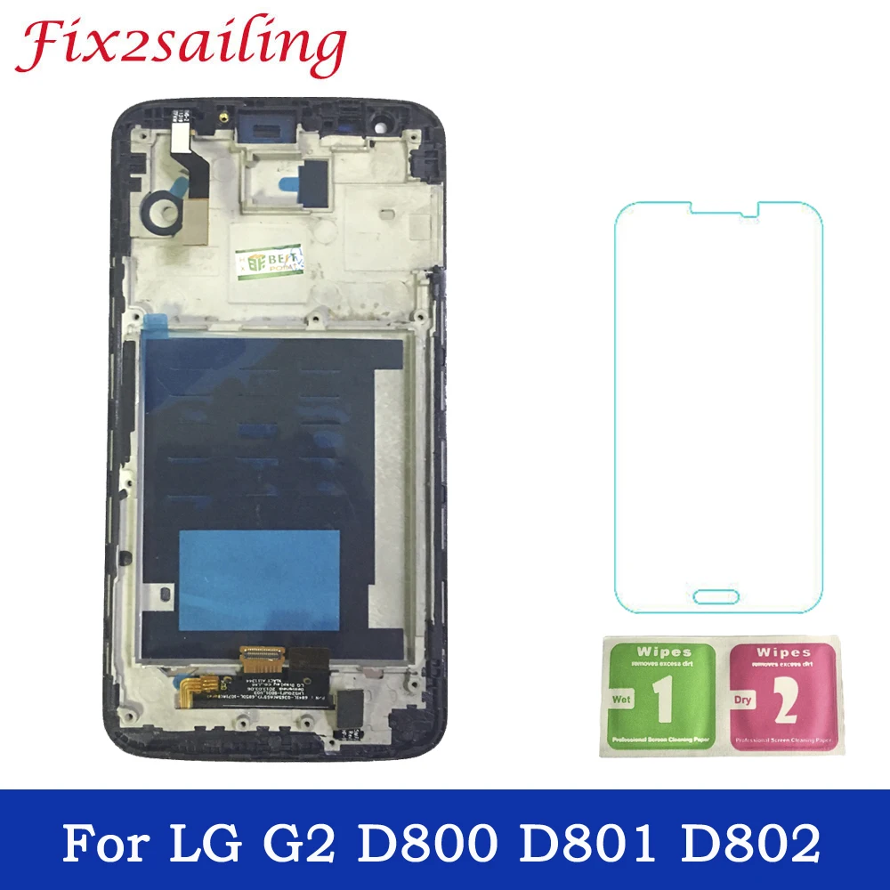 

100% Tested working LCDS For LG G2 D800 D801 D805 D803 D802 LCD Display Touch Screen Digitizer Assembly With Frame Free Shipping