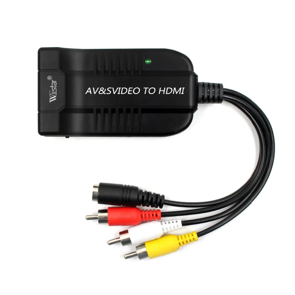 Wiistar 1080P Мужской AV и S видео в HDMI аудио адаптер конвертер AV S video2hdmiс USB кабель для HDTV DVD