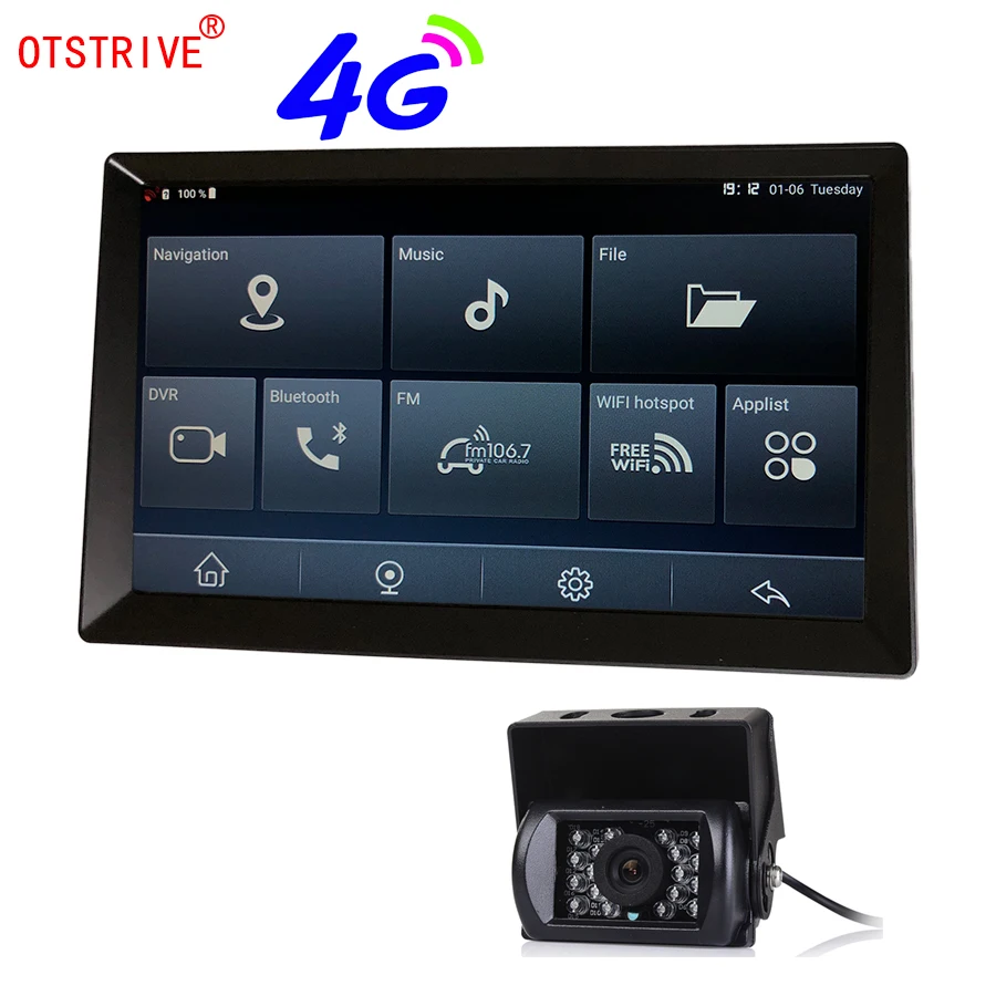 Udricare 10 дюймов 4G sim-карта Android автомобильный Грузовик Автобус gps Навигация 16G Bluetooth телефон WiFi Full HD 1080P gps Видео Рекордер DVR