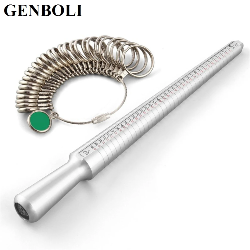 GENBOLI 2017New Silver Tester Ring Sizer Finger Sizing Measuring Stick
