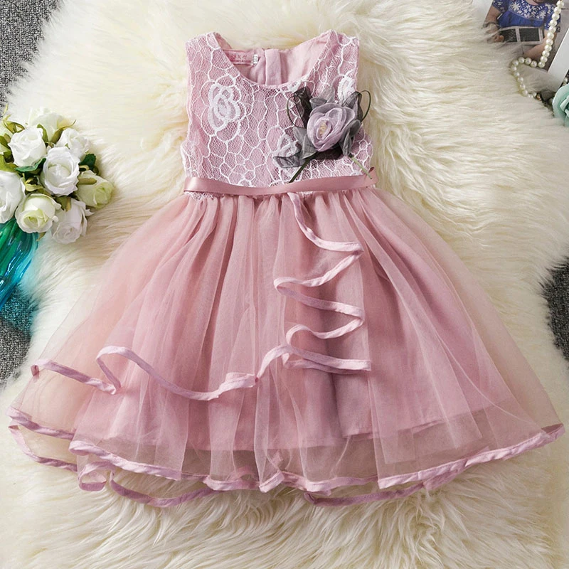 

Keelorn Girls dress New Spring Summer Dress Children Clothing Fashion Lace Ruched Princess Girl Clothes Kids Ball Gown Dresses