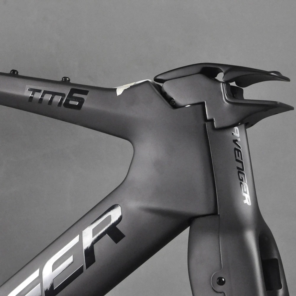 Excellent Carbon TT Bicycle Frame Time Trial / Triathlon Bike Frame Set With TT Handlebar FM109 130*9mm TM6 Black Avenger Painting 11 Excellent Carbon TT Bicycle Frame Time Trial / Triathlon Bike Frame Set With TT Handlebar FM109 130*9mm TM6 Black Avenger Painting 11