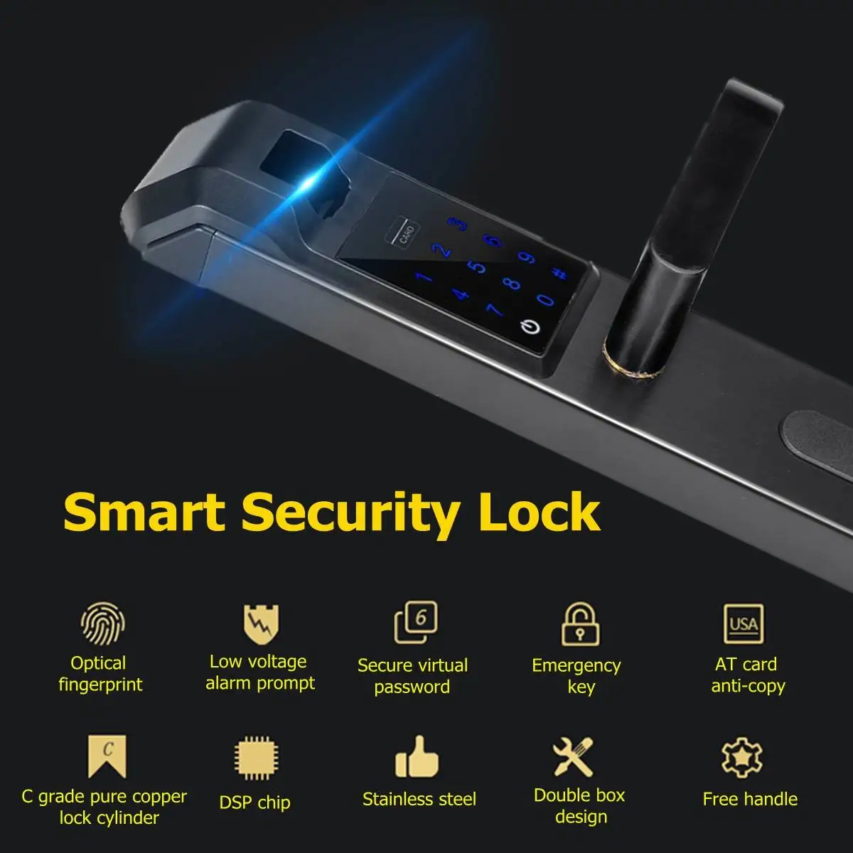 Комбинация отпечатков пальцев с паролем, умный замок, цифровой электронный дверной замок, умный замок с паролем для домашней сигнализации