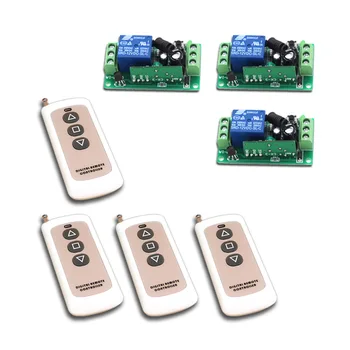 

Latest DC9V 24V 12V 10A Wireless Remote Control Switch RF Relay Remote Controller 315Mhz/433MHz 3pcs Receiver & 4pcs Transmitter