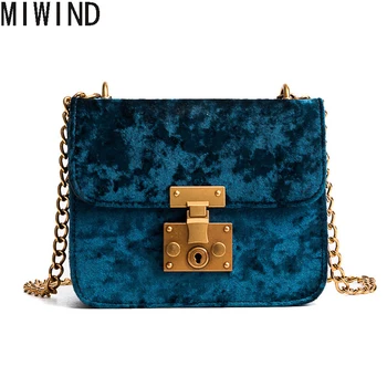 

MIWIND Velour Crossbody Bag Women Handbags Purse Designer Brand LadiesChain Velvet Shoulder Messenger Bags bolsa femininaTYX1246