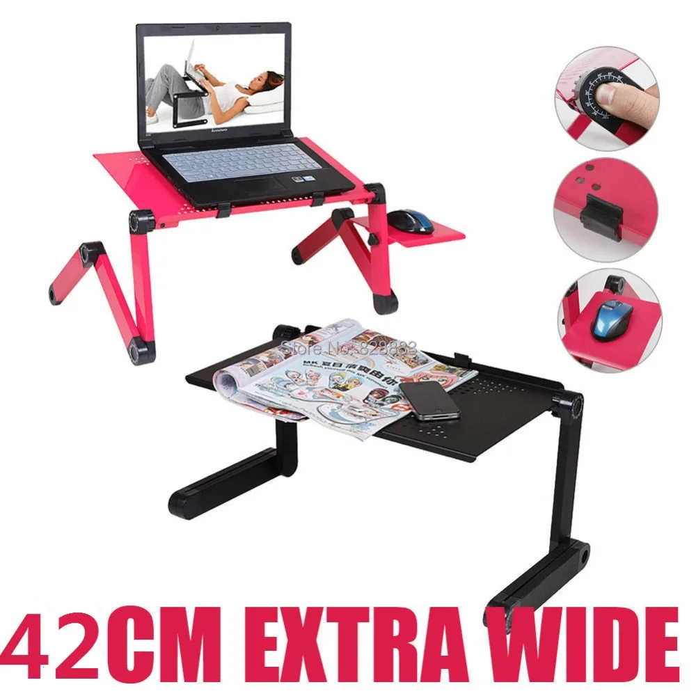 Large Laptop Cooling Table Sofa Desk Stand + Folding Multi Angle Legs 360 rolling Adjustable Folding notebook table photo