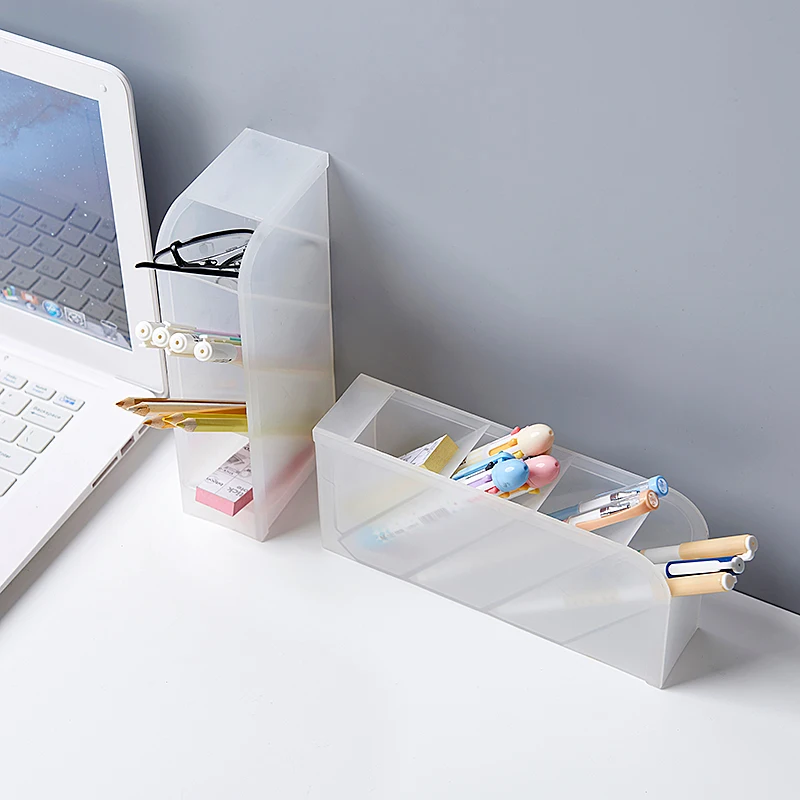 2PCs Set Nordic Cosmetic Storage Box Desktop Makeup Lipstick Brush Pen Office Holder Kitchen Spoon Fork Sundries Organizer