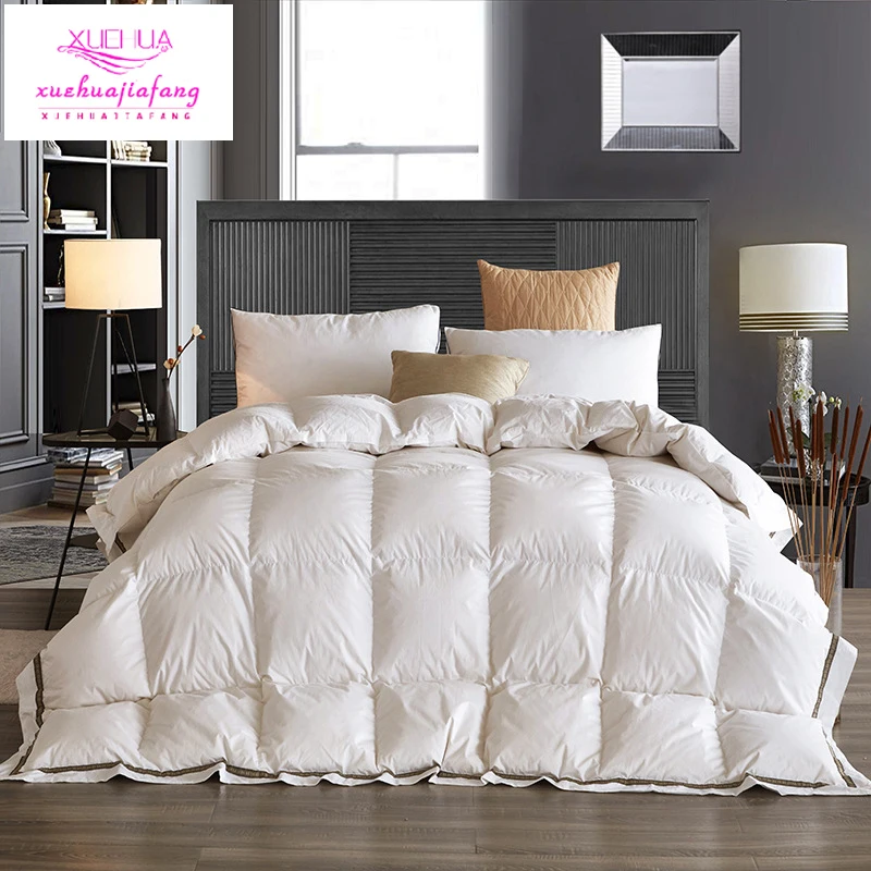 95 white goose down quilt cotton feathers quilt are three dimensional quilted adult thicker