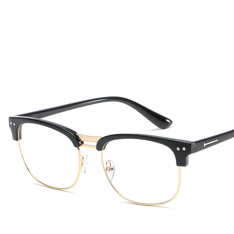 Seemfly ретро с прозрачными линзами очки полуоправы бренд Женщины сопротивление Blue-ray оптические очки для близорукости прозрачные очки в оправе - Цвет оправы: 7