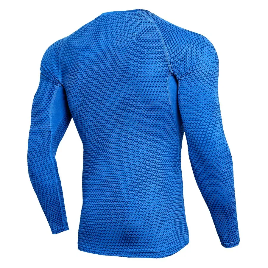 3XL синяя спортивная рубашка мужская компрессионная Рашгард футбольные майки Runing