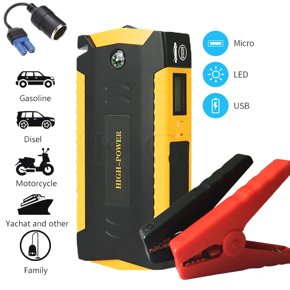 

12V 16000mAh Portable Jump Starter Multi-Function Car Emergency Power Bank Car Charger For Auto Booster Buster Starting Device