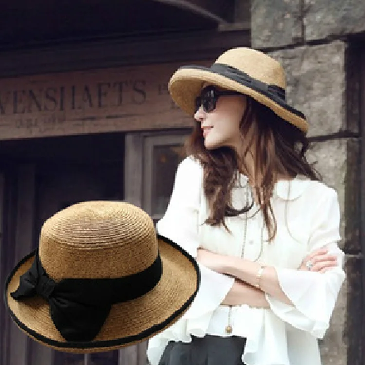 fashion Seaside sun visor hat female summer sun hats for women large brimmed straw sun hat