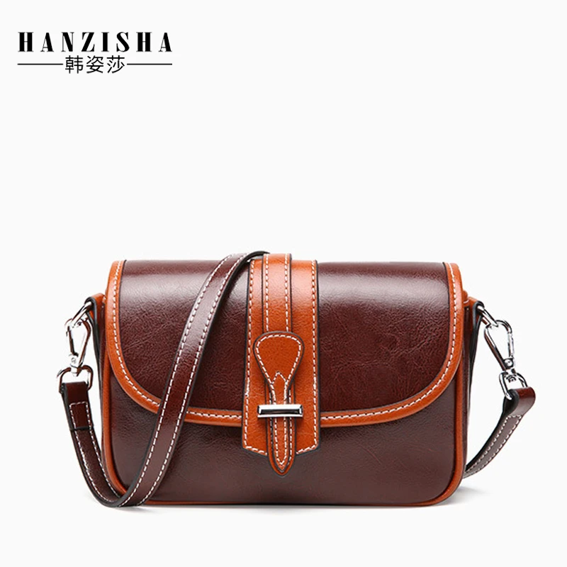 

2019 New Genuine Leather Women Messenger Bag Fashion Small Flap Bag For Female High Quality Daily Women Shoulder Messenger Bag