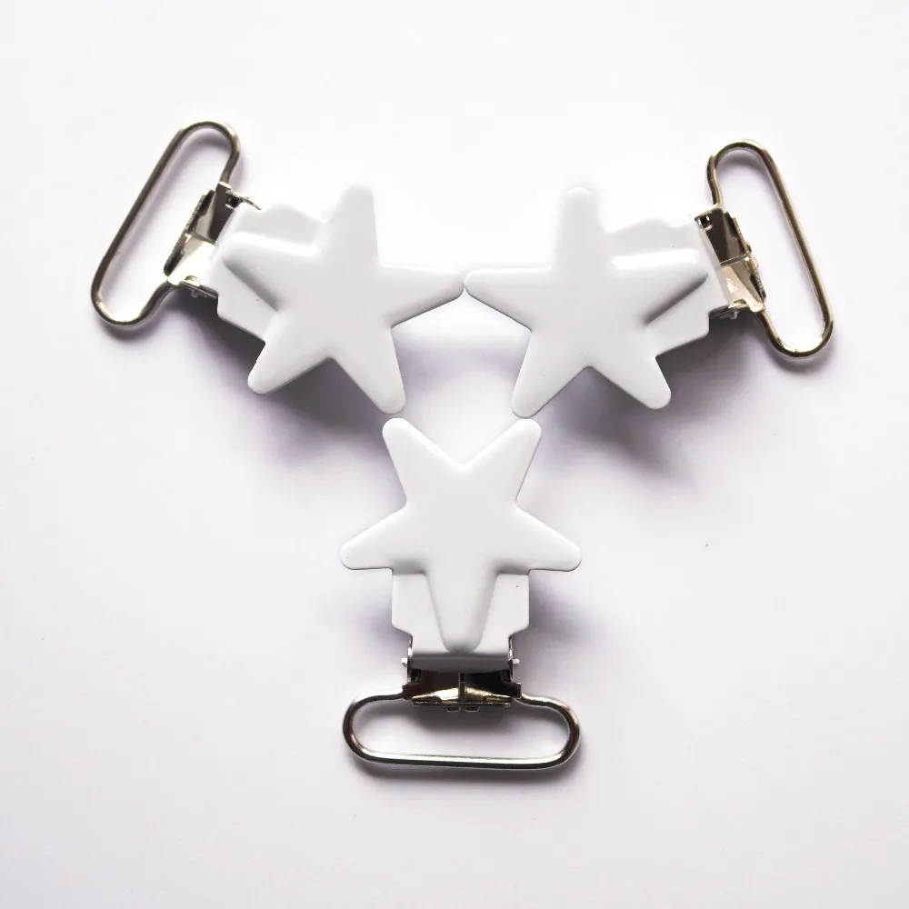 sortidas esmalte estrela forma metal bebê chupeta clipes suspender clipes