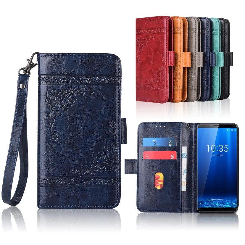 

Newest Wallet case for Cubot X18 Plus Flip case with Strap,100% special PU leather embossing flower book cover case