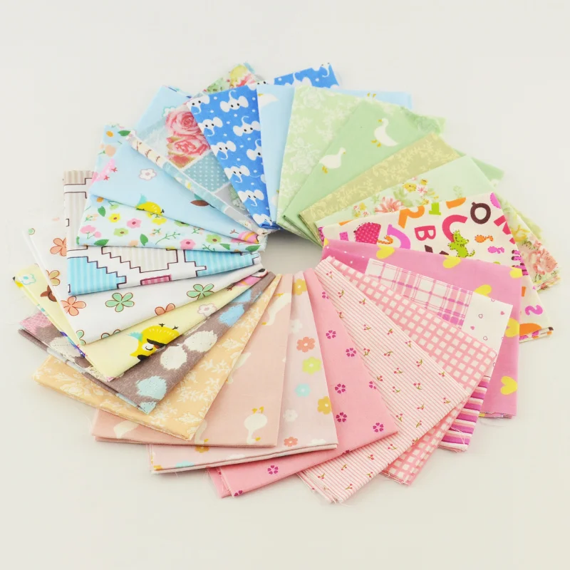 

Teramila Cotton Fabrics 10 Pieces 20cmx20cm Charm Packs Patchwork Fabrics Quilting Stash Tissue Cloth No Repeat Design Twill