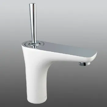 

Modern Bathroom Sink Faucets White Color Singhle Handle MPDK018