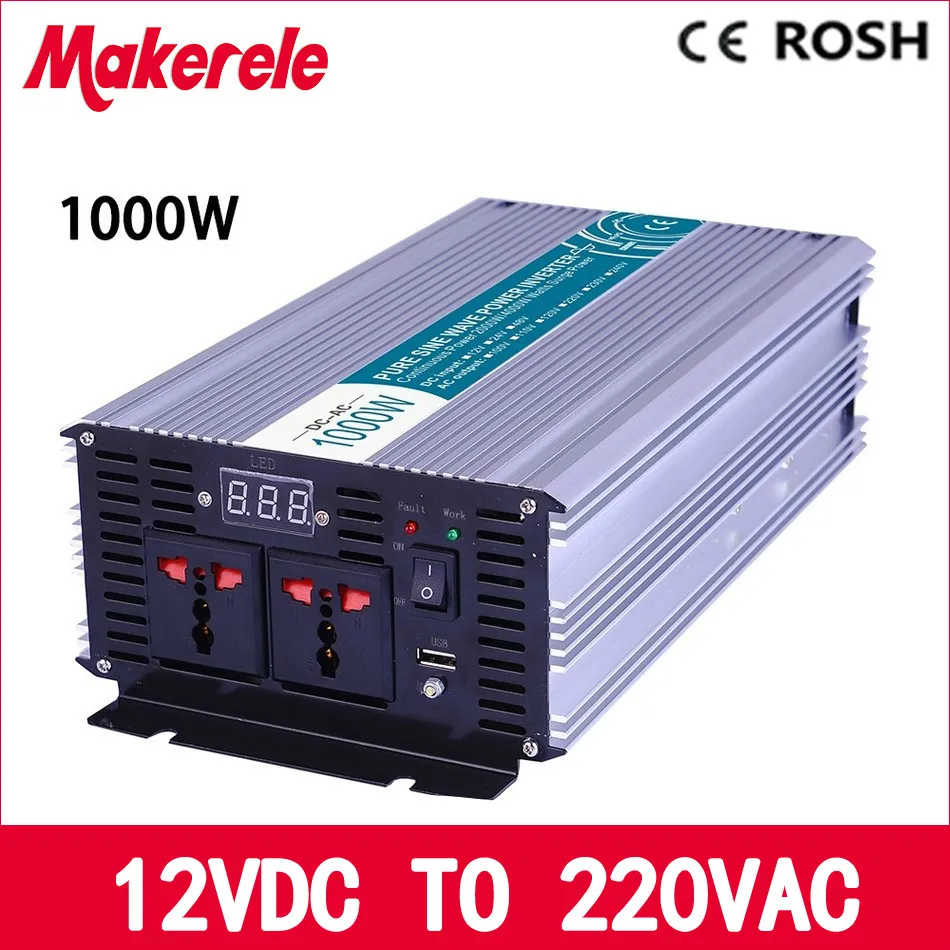 Mkp1000-122 Off Grid Puro Dell'Onda Di Seno 1000 W Inverter 12 Volt 220 Volt Convertitore Votage, Inverter Solare Display A Led Piena Potenza