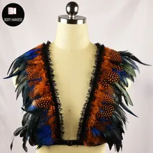 Ручной Работы Женская жгут harnais клетка Бюстгальтер Панк Перо восточном открыть Грудь Жгут ремень с металлической пряжкой Аксессуары белье