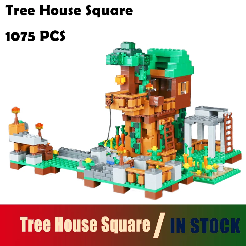 

compatible with lego My World 18031 1075pcs Tree House Square Model Building Blocks toys Minecraft toys & hobbies for Children