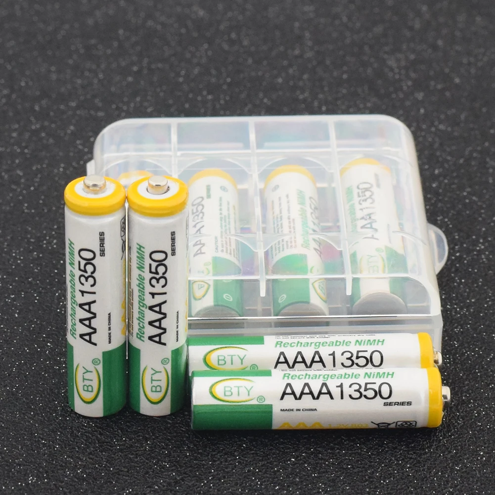 С коробкой 4 шт 20 никель металл гидридных аккумуляторов AAA 1350MAH батарея 1 2 V 3A