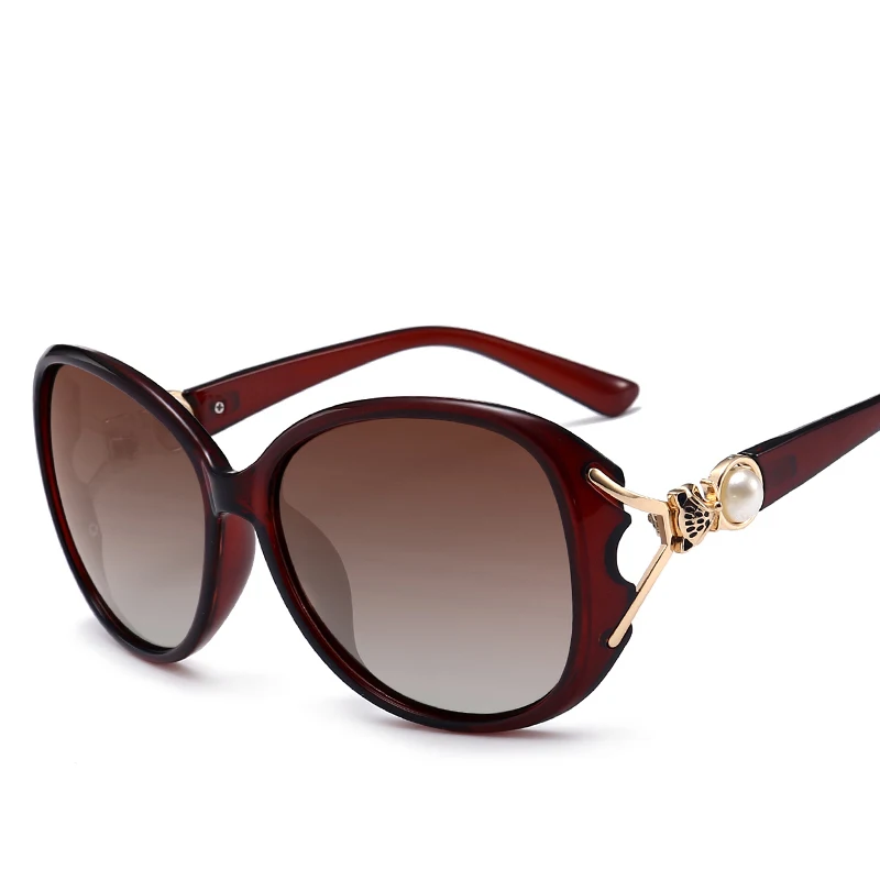 Мода Овальные поляризованных солнцезащитных очков Для женщин Элитный бренд дамы вождения очки Пластик - Цвет линз: C4