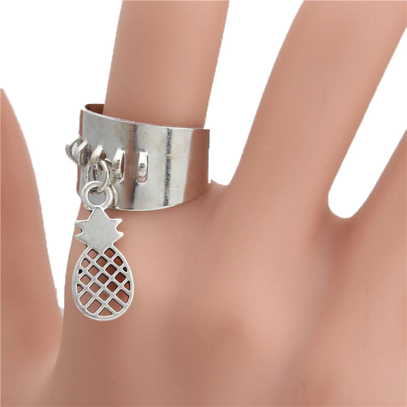 

1pc New Cute Pineapple Rings Simple Funny Outline Fruit Rings Lovely Ananas Rings For Women Party Gift E1897