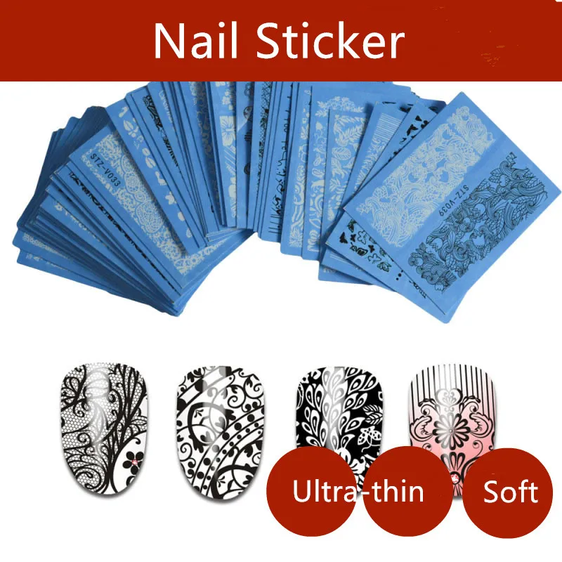 

48 Sheets Nail Art Water Transfer Decals Craft Nail Stickers Lace Manicure Decoration DIY Professional Nail Extension
