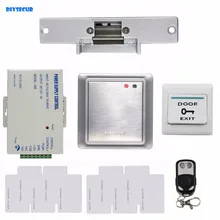 DIYSECUR Complete 125KHz RFID Keypad Access Control System + Strike Lock + Remote Controller Security Product 8168A