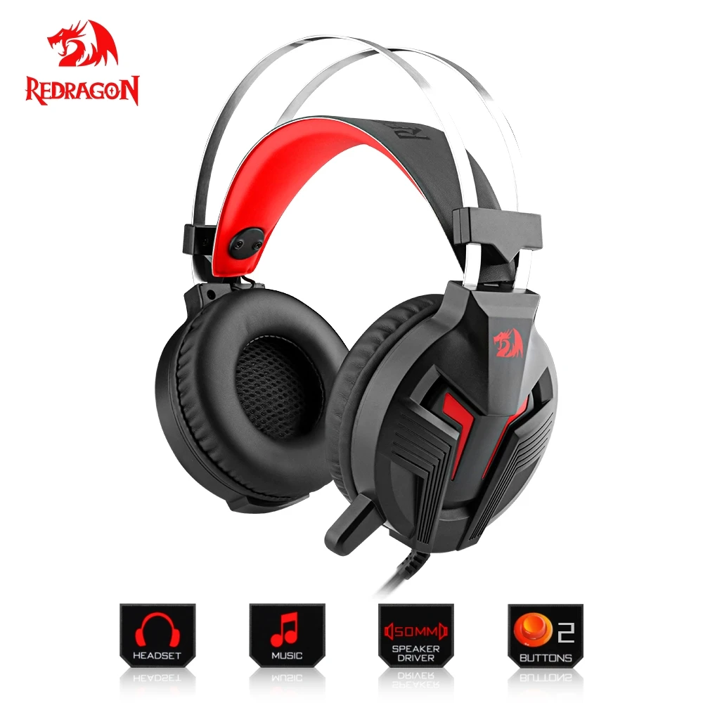 Redragon Gaming Headphones Headset Deep Bass Stereo wired gamer Breathing backlight Earphone Microphone for PC Laptop computer. Redragon Gaming Headphones Headset Deep Bass Stereo wired gamer Breathing backlight Earphone Microphone for PC Laptop computer.