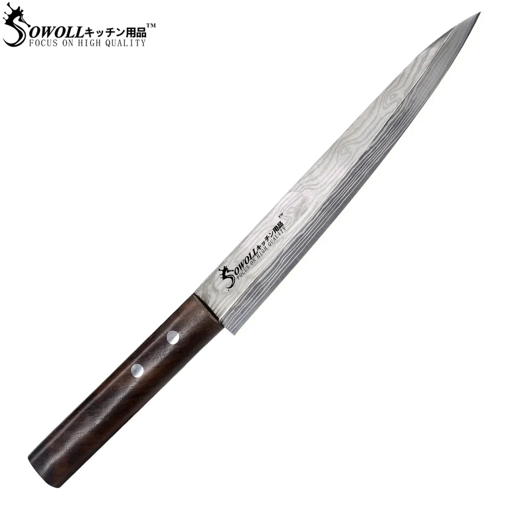 Sowoll Kitchen Stainless Steel Knife 8 inch 5Cr15mov Stainless Steel Non-slip Handle Sashimi Knife Sushi Meat Fish Cooking Tool Sowoll Kitchen Stainless Steel Knife 8 inch 5Cr15mov Stainless Steel Non-slip Handle Sashimi Knife Sushi Meat Fish Cooking Tool