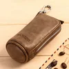 Brand Men Genuine Leather Retro Car Key Housekeeper Holders Lady Cow Leather Fashion Zipper Key Wallets ► Photo 1/6